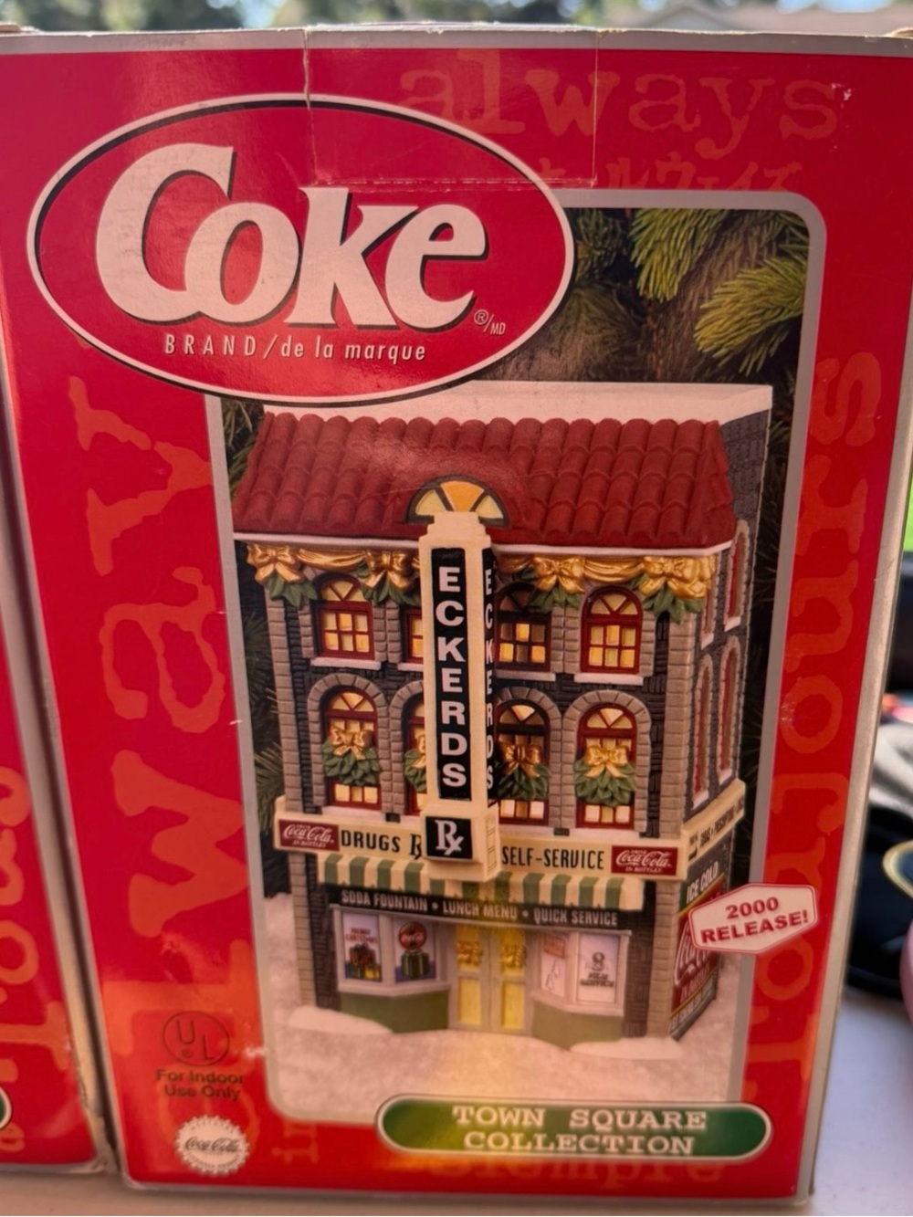 Coca-Cola Eckerds Drug Town Square Christmas Village 2000 Release